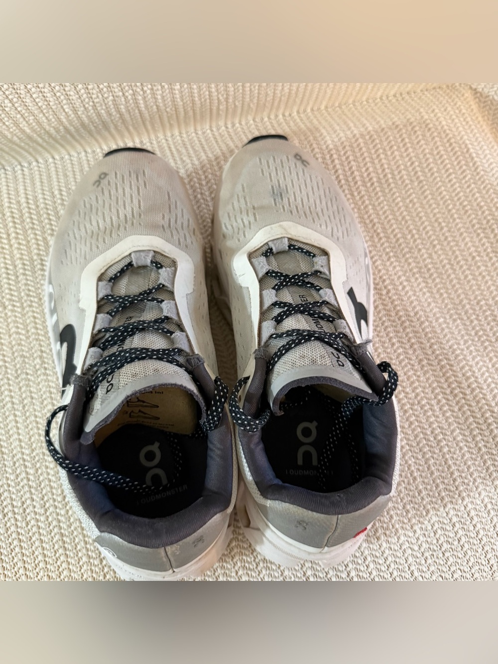 On Cloudmonster Women’s Size 8.5 White Gray Running Shoes CloudTec EU 40 Read - Picture 5 of 10
